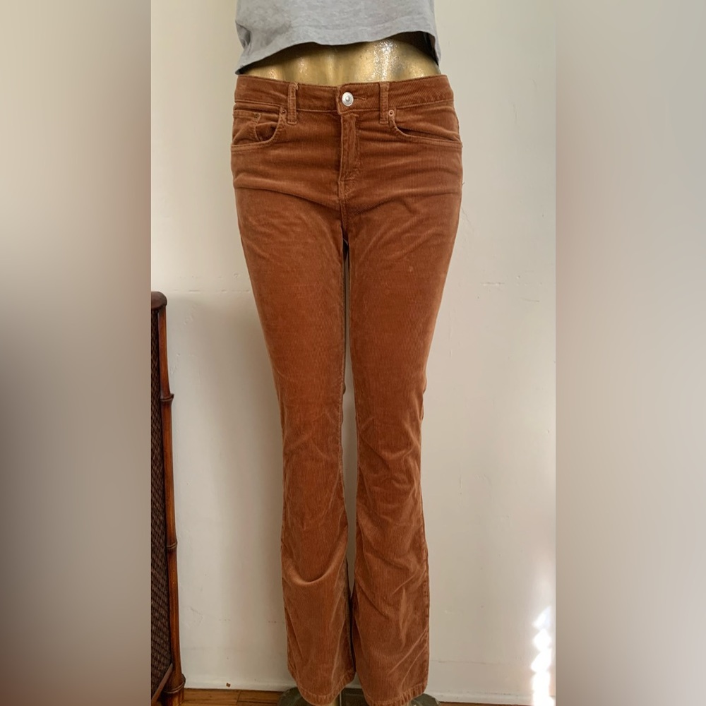 Zara flare retro corduroy, rust brown size 6